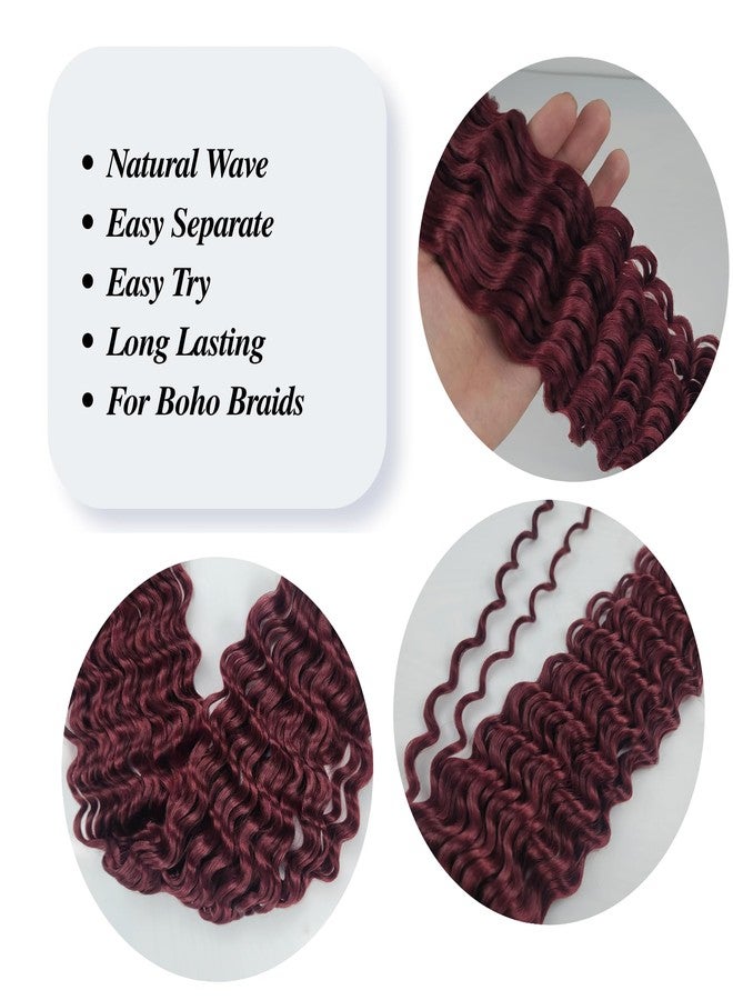 Leticia Burgundy Boho Braiding Hair Curly Braiding Hair for Boho Braids Pre stretched Knotless Hair for Bohemian Braids(30 inch, Packs of 5) - Image 5